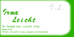 irma leicht business card